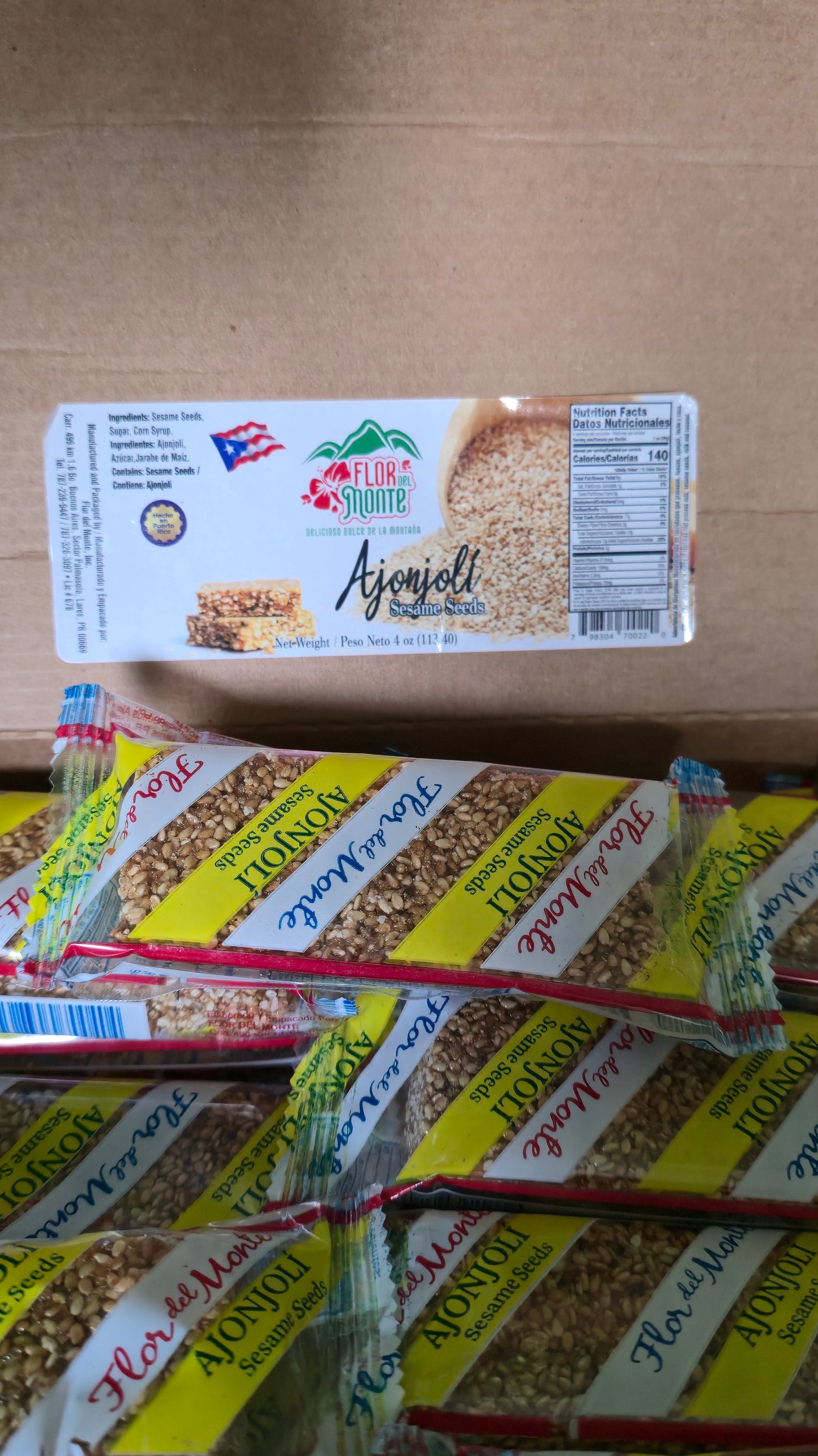 Flor del Monte Ajonjolí – Sesame Seed Candy 4 oz