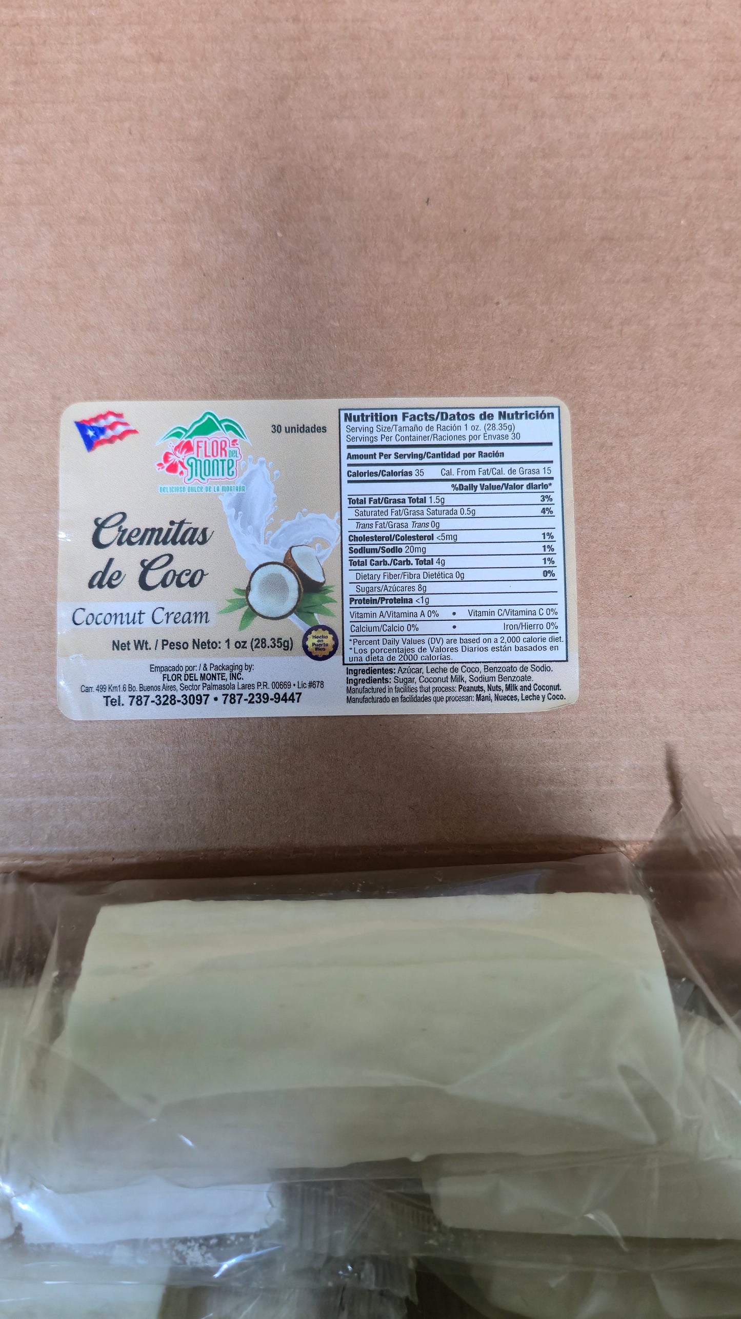 Flor del Monte Cremitas de Coco – Coconut Cream Candy 1 oz