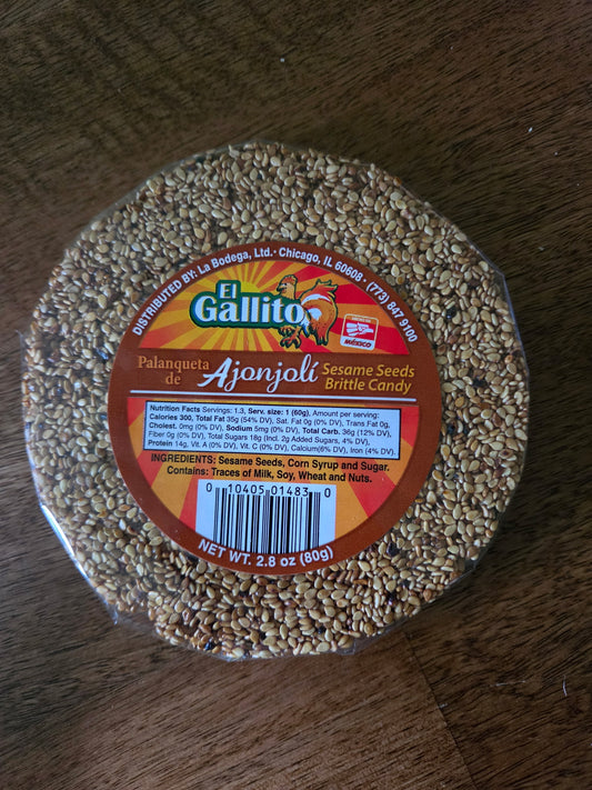 El Gallito Palanqueta de Ajonjolí – Sesame Seed Brittle Candy 2.8 oz