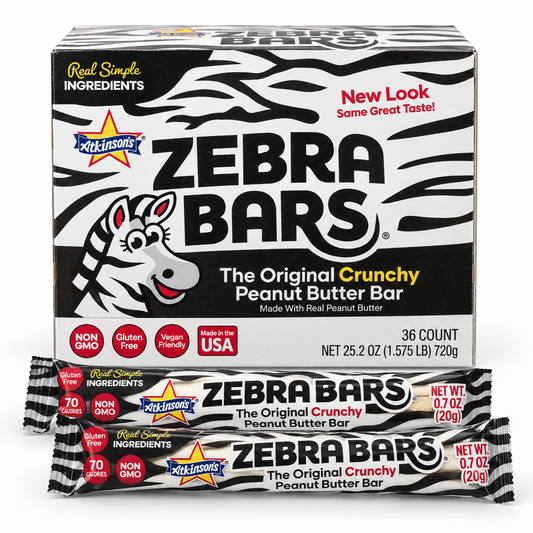 Atkinson’s Zebra Bars Crunchy Peanut Butter Bars