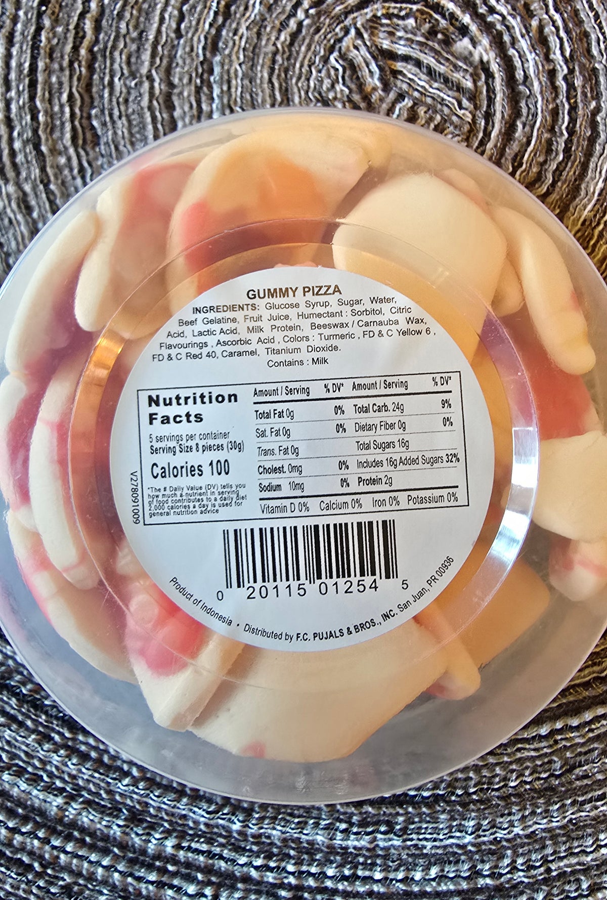 Confetti Gummi Pizza Candy – 5 oz